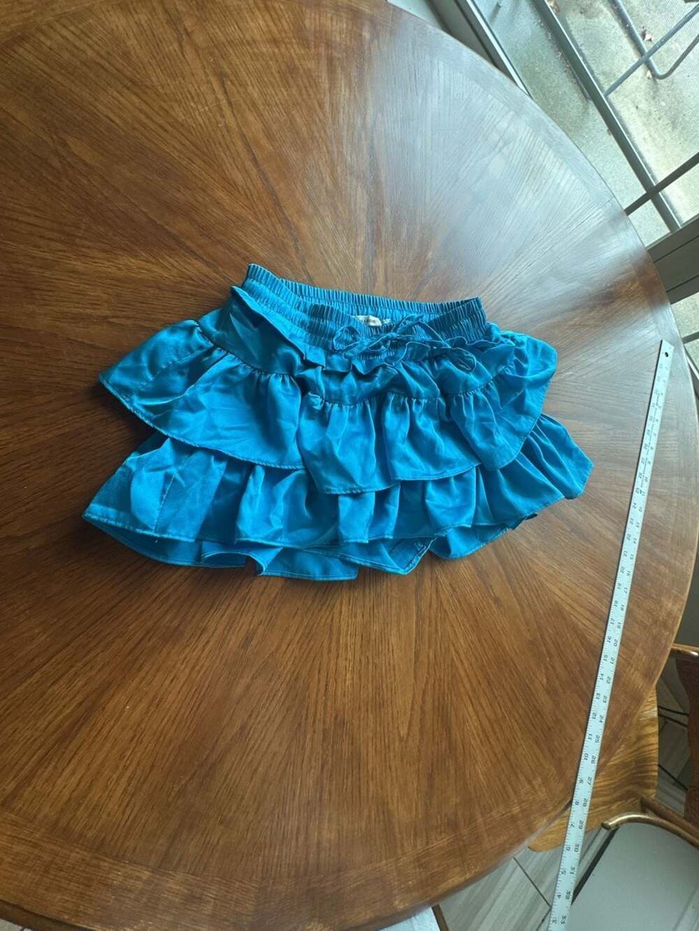 day + moon Blue Ruffled Tiered Skirt Skort Size S